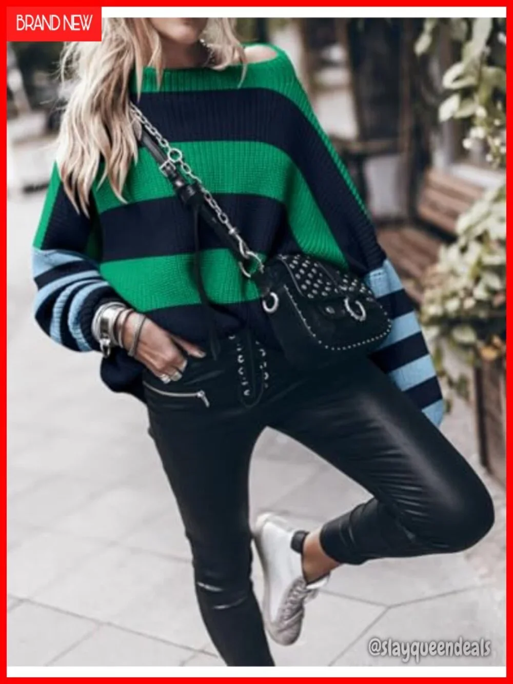 Oversized Batwing Sleeve Mock Neck Chunky Knit Pullover Sweater